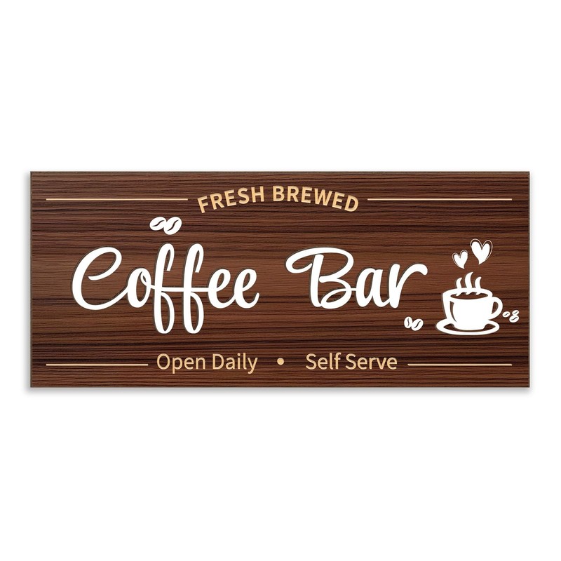Coffee Bar Sign Wall Decor, Coffee Signs for Cafe Station Bar Kitchen Decorat…