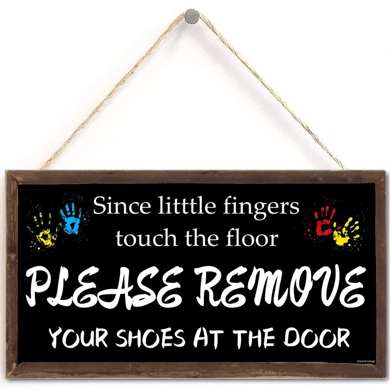 Since Little Fingers Touch The Floor Please 10 inches x 5 inches, Black-2