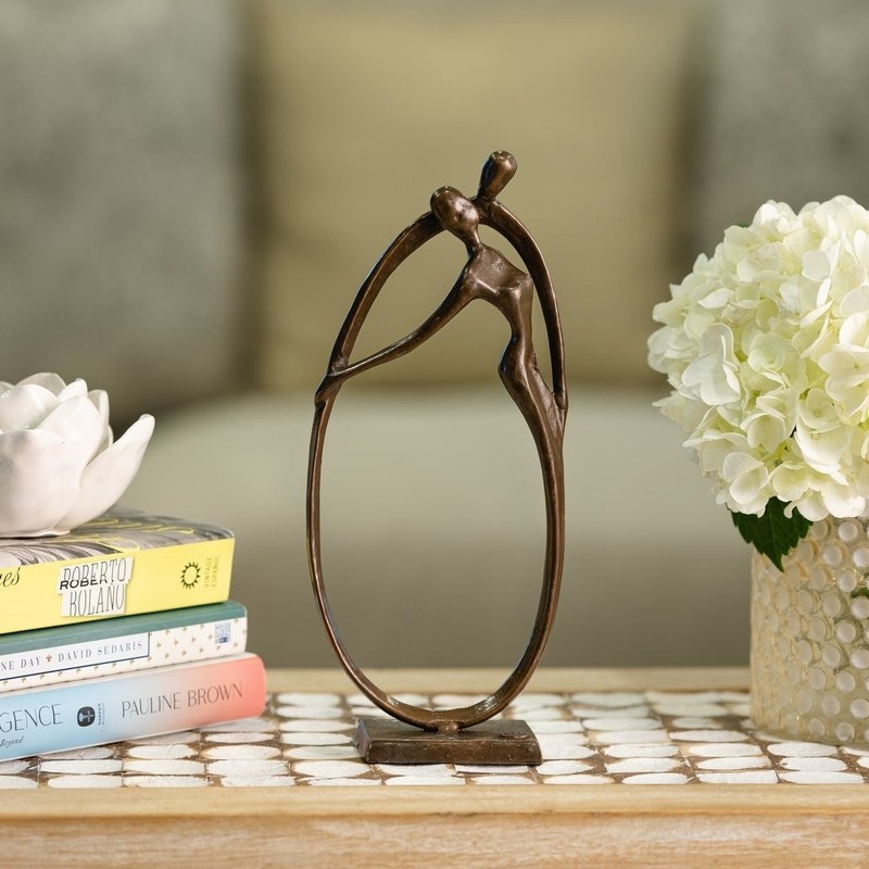 Danya B Circle of Love Bronze Sculpture – Dark Brown