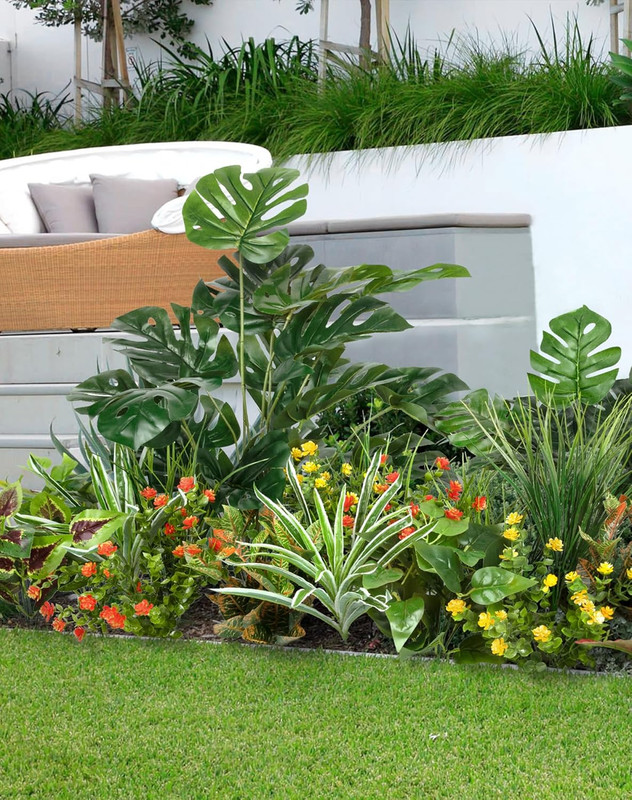 18 Pcs Artificial Plants Outdoor, Fake Boxwood Plants UV Resistant Artificial Fl gallery