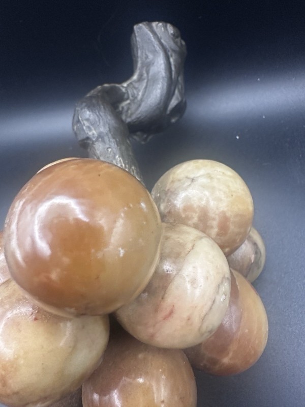 Vintage MCM ALABASTER MARBLE GRAPES CLUSTER BUNCH stone Fruit mid century gallery