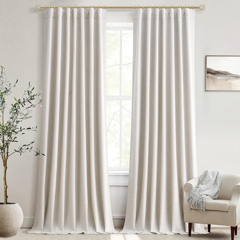 100% Blackout Curtains for Bedroom 98 Inch length 2 Panels for Sliding Glass