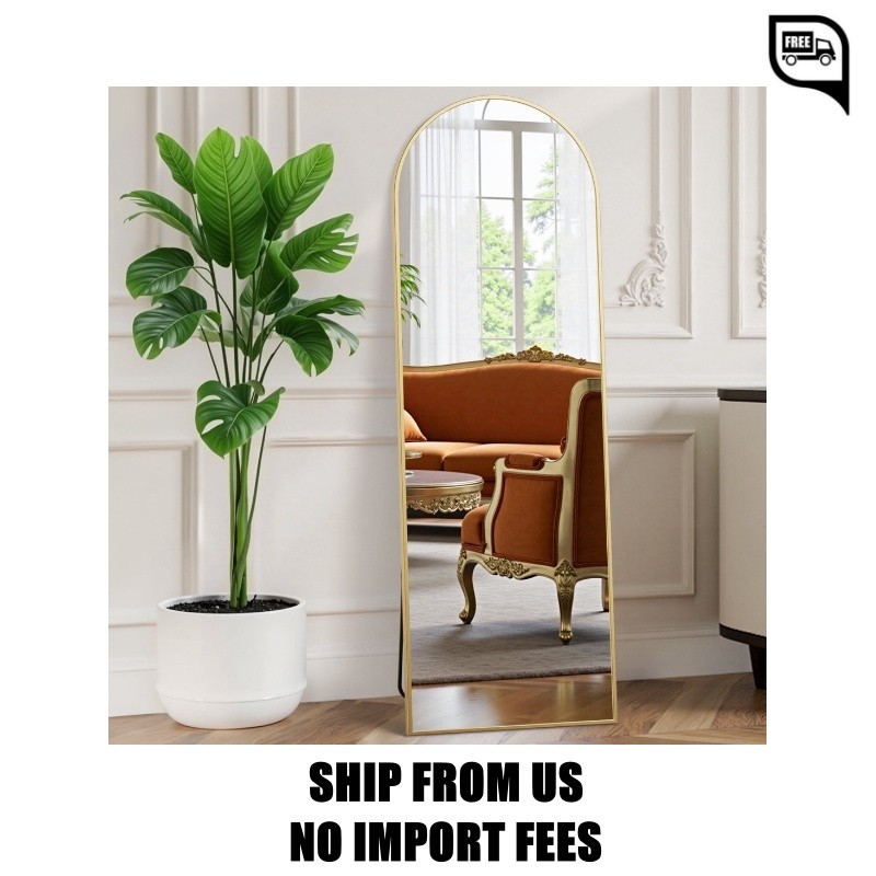 EDX Arched Full Length Mirror 59″x16″ Full Body Mirror Rectangle Free Standing W