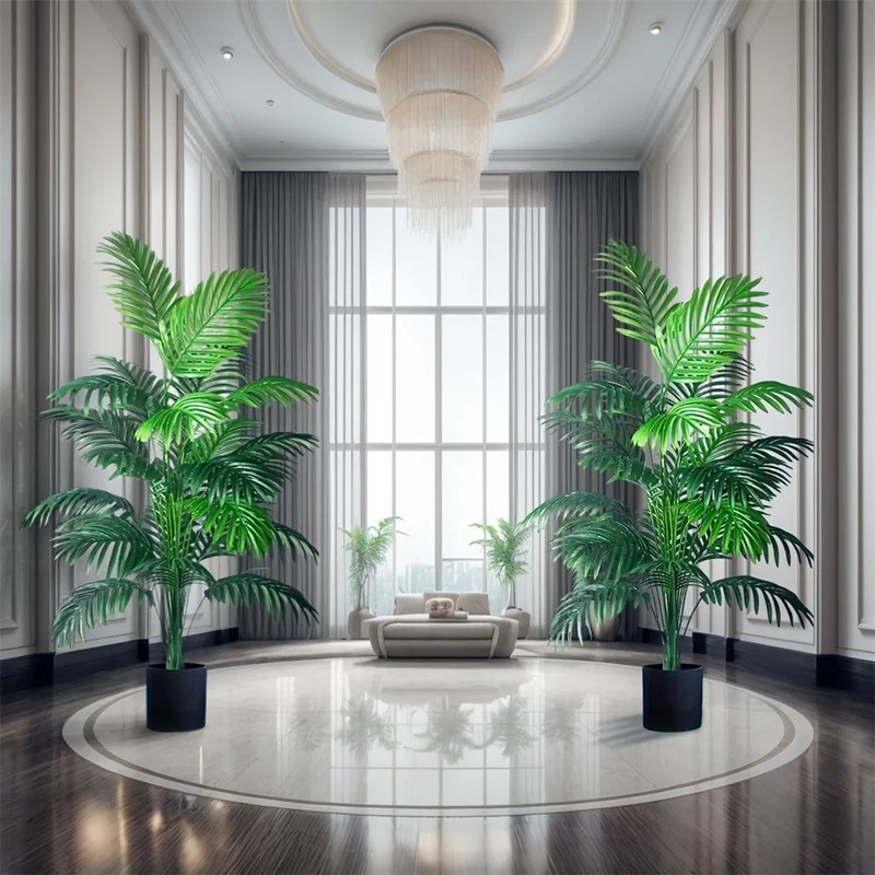 2PCS Artificial Areca Palm Tree Large Fake Tropical Plant Indoor Outdoor Decor gallery
