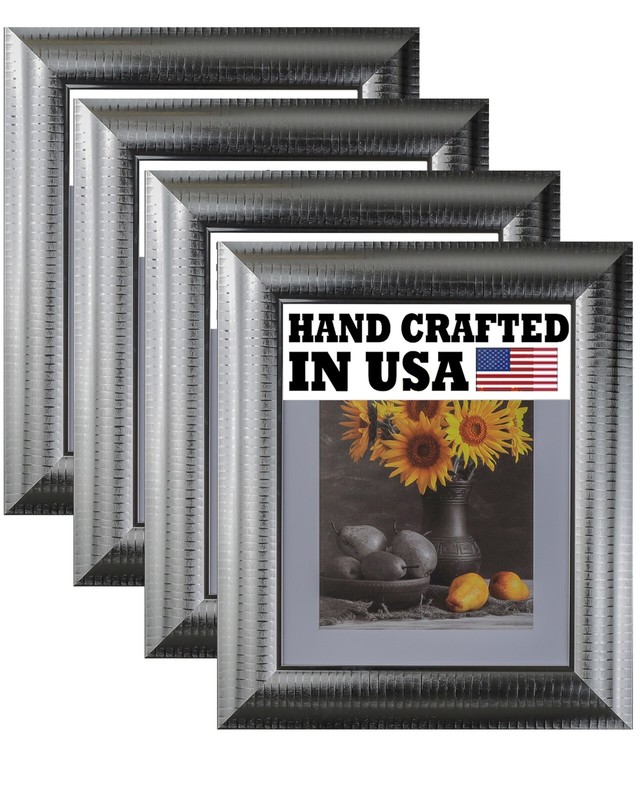 4-Pack Custom Picture Poster Frame 3-5/8″ Silver Modern 16×20 24×36 325-019T