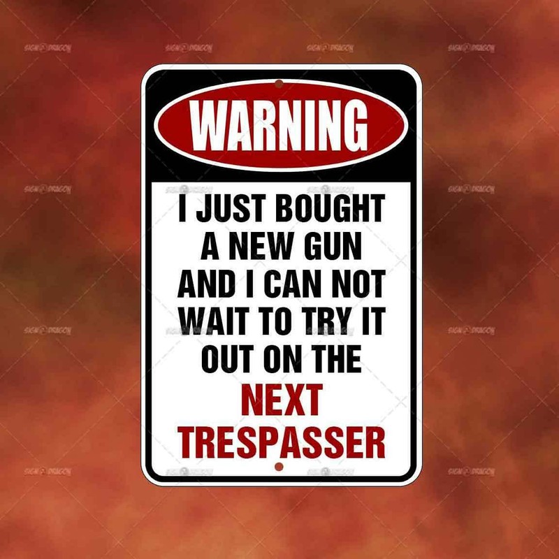 Just Bought new Gun Metal Sign home room wall art gift outdoor decor funny P425