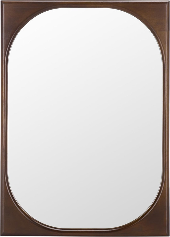 Zola Brown Wall Mirror – Stylish Wood Frame for Vertical or Horizontal Display