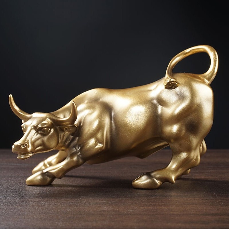 Stock Market Bull Wall Street Finance Decor Signed Art Resin Sculpture Statue gallery