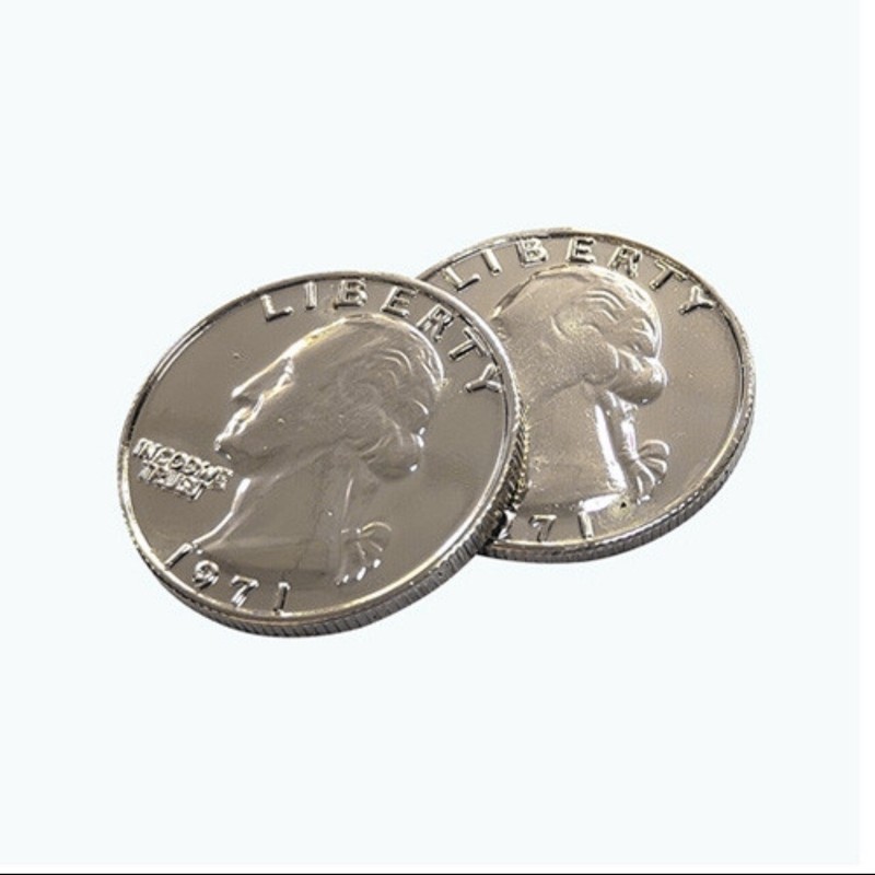 Two Pack Double Sided Trick Coins Two Headed Quarters Novelty Gift Free Shipping