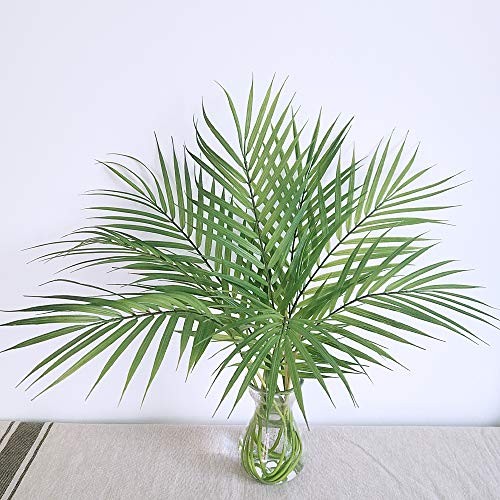 8 Pcs Artificial Areca Palm Leaves Stems Greenery Tropical Palm Tree Leaves Plan gallery