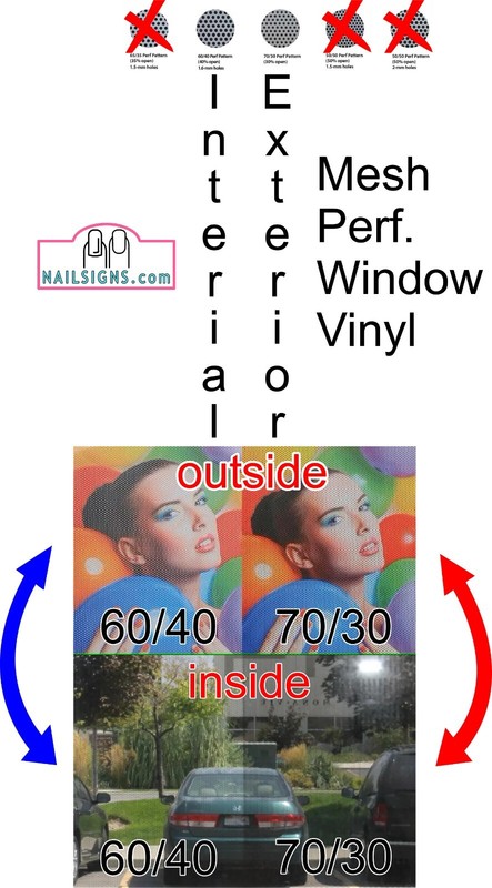Gel 03 Perforated Mesh See-Through Window Vinyl Poster Nail Salon ad Vertical gallery