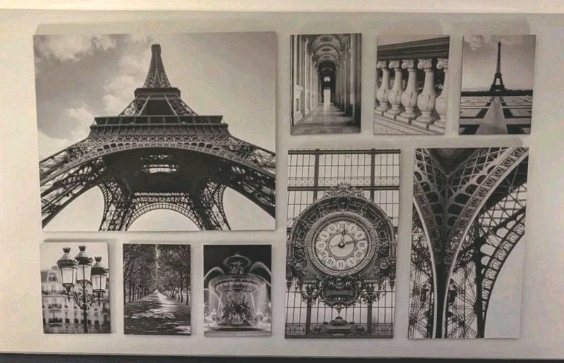 IKEA Gronby Picture a day In Paris 70 1/2 X44″ Set Of 9 Excellent Condition!!