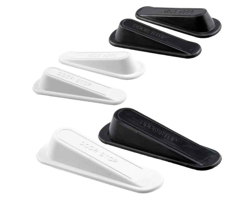 2 - Pack Tool Bench Hardware Rubber Wedge Door Stoppers Black or White Size S, L gallery