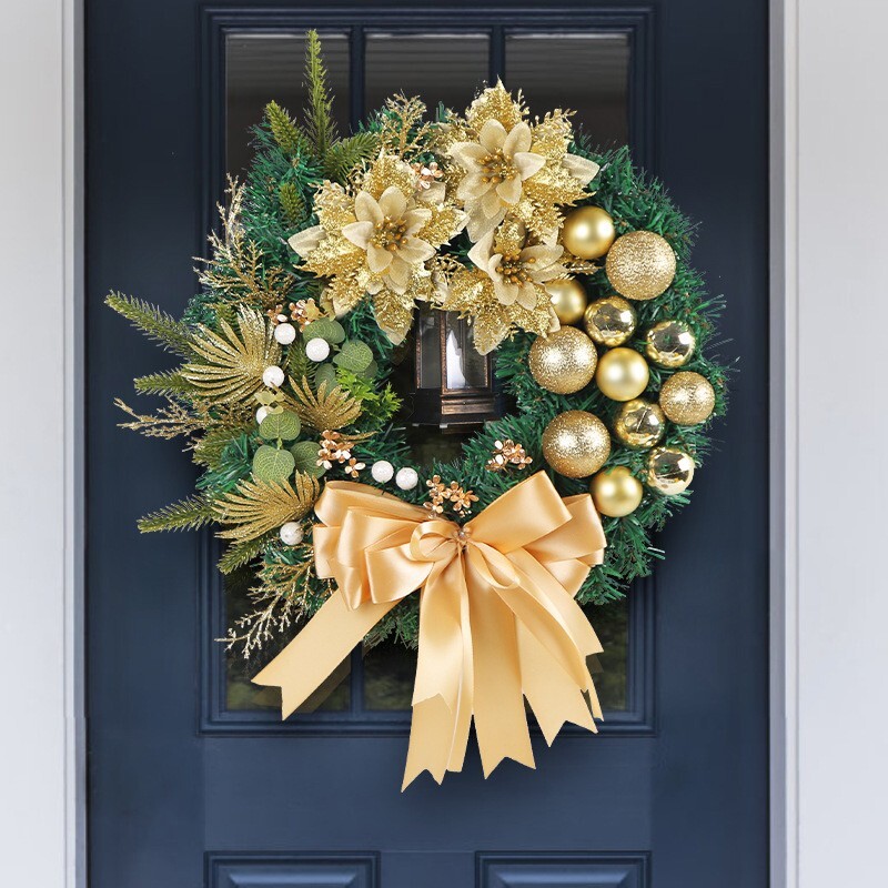 Artificial Holiday Wreath for Front Door or Porch, Multicolor Flower gallery