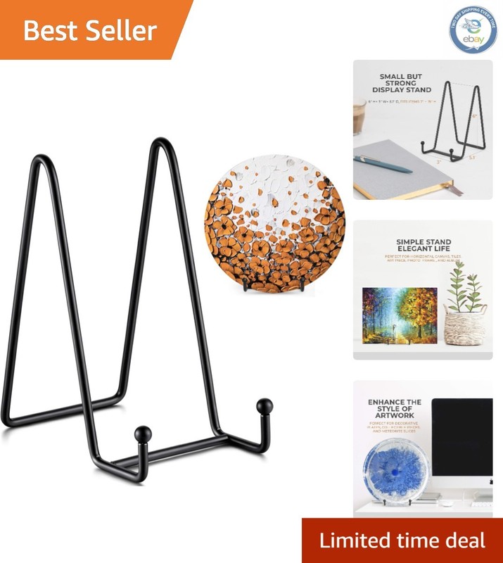 Versatile 2-Pack Metal Plate and Photo Easel – 6-Inch Elegant Display Stands