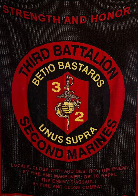 Third battalion second marines red and black tapestry throw blanket 66x45in