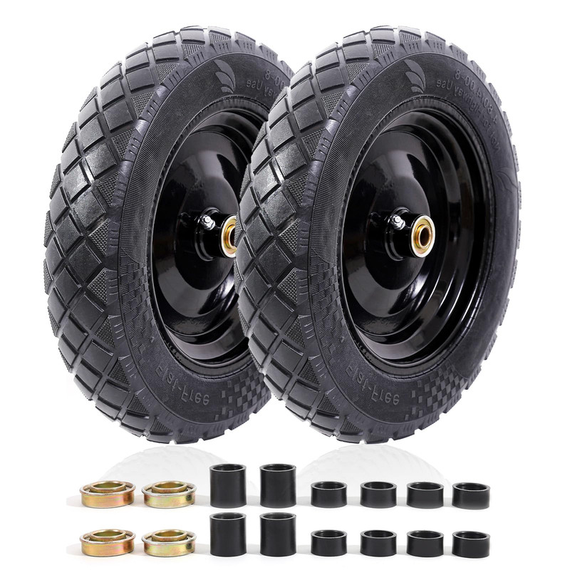 Mzrexn 4.80/4.00-8 Flat Tire And Wheel 15 Solid Wheelbarrow Tires
