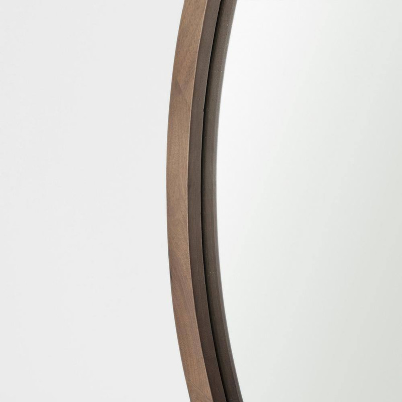 Gambit 1 In. W X 49 In. H round Light Brown Wood Frame Wall Mirror gallery