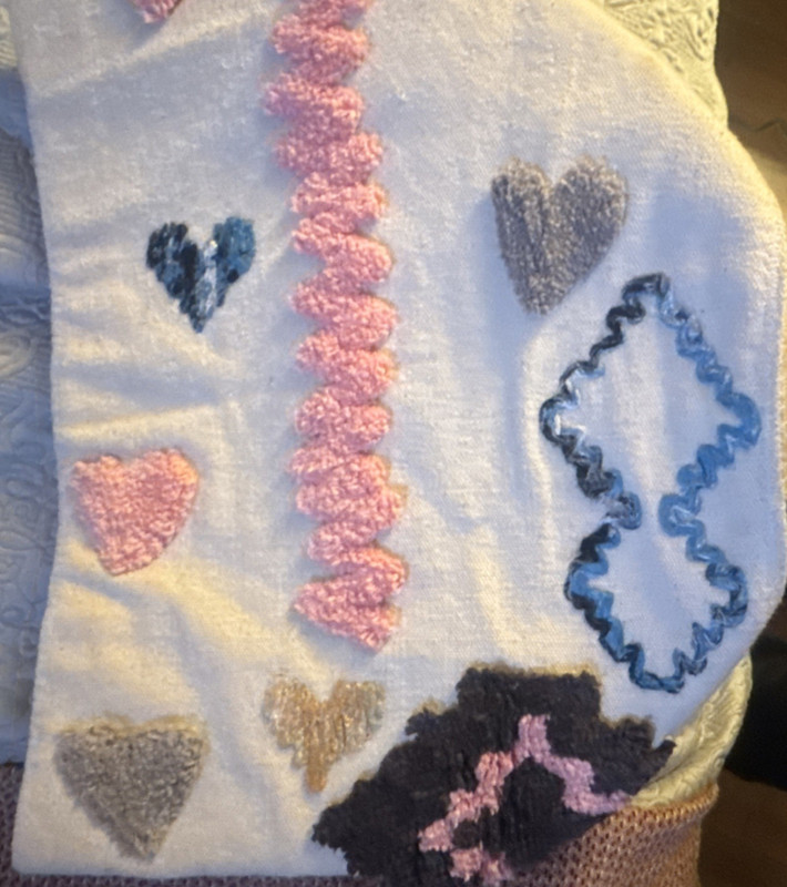 Anthropologie Abstract Pattern Body Blanket Throw White Pink Blue Gray Black