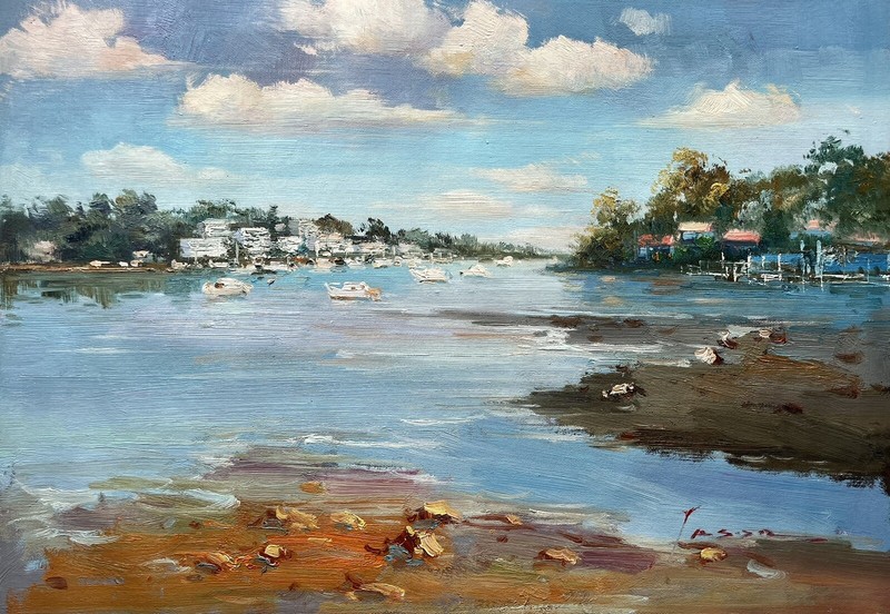 ORIGINAL OIL PAINTING, Kissing Point Bay, Putney, NSW, 50 X 70 cm