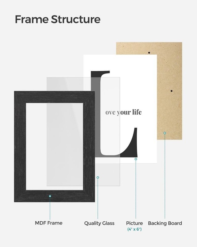 SONGMICS Picture Frame Collage for 12 Photos in 4 x 6 (10 x 15 cm) New Open Box gallery