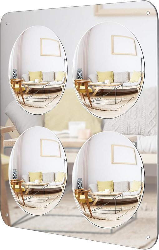 Funny 4 Bubble Acrylic Wall Mirror 20” for Home Decor & Gifts