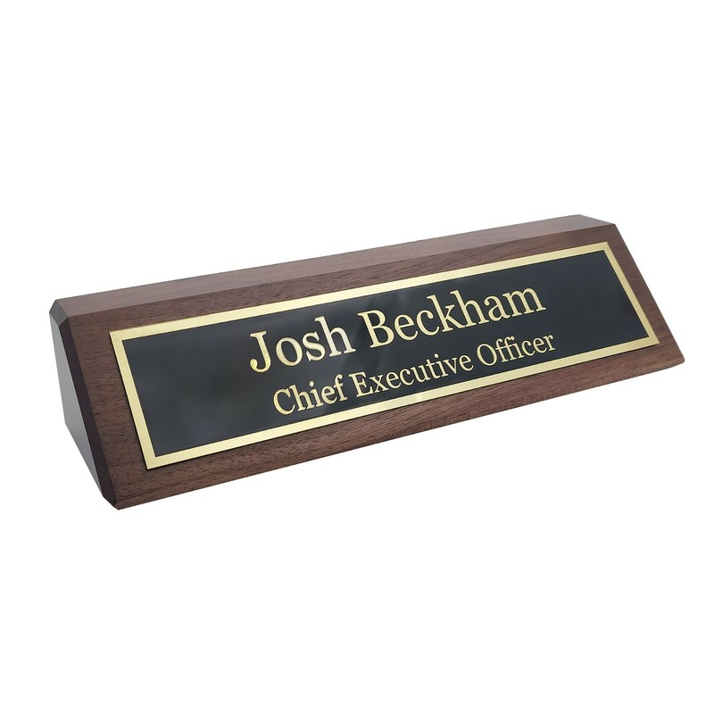 Elegant Wood Name Plate for Desk | The Perfect Desk Name Plate Personalized Gift