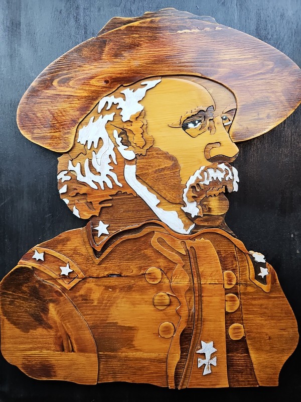 General Custer Warhol Style Cowboy Indians 3D Wood Cutout Handmade One-of-a-kind