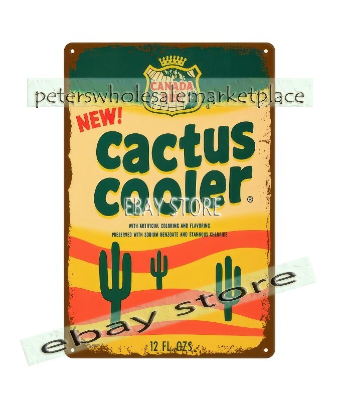 American Can soda pop soft drink Cactus Cooler metal tin sign hanging wall art