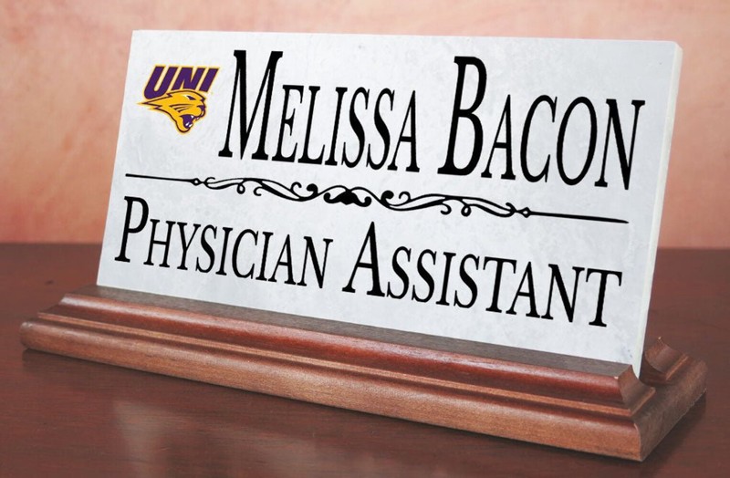 UNI Desk Nameplate – Custom Marble Name Sign with Personalized Title gallery