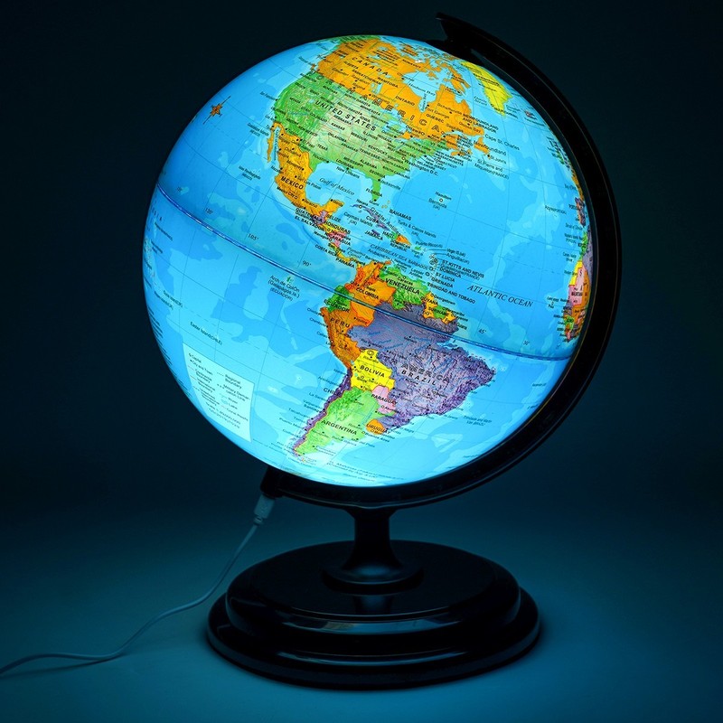 3D World Globe Earth Ocean Rotating World Map Geography w/ Stand Desktop Large gallery