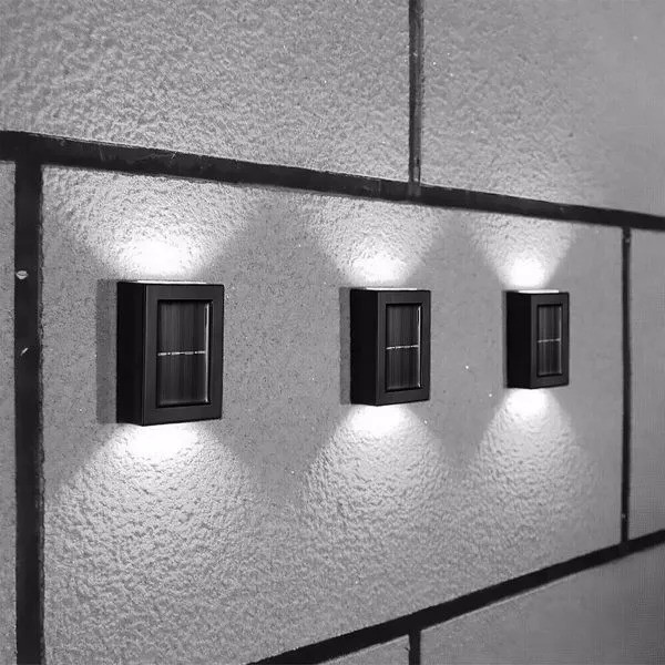 2PCS Solar Deck Lights Outdoor Waterproof Step Fence Garden Pathway Lamps gallery