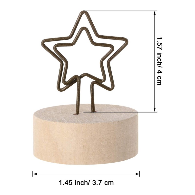 15 Pack Wooden Base Place Card Holders Rustic Iron Wire Picture Picks Clip Ho... gallery