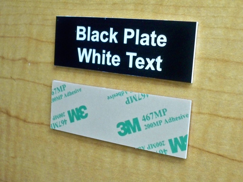 Custom Engraved 1x3 Black Nameplate Plate Tag ID Label w/ Adhesive gallery