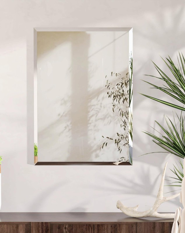 Artloge Frameless Rectangular Wall Mirror Decorative Rectangle Mirrored Glass