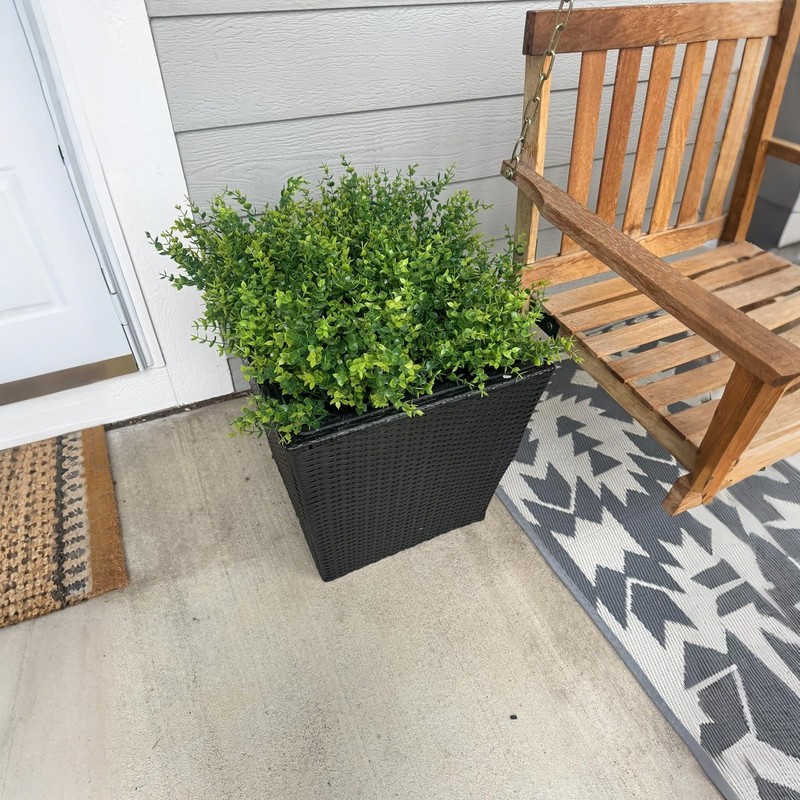 8 Bundles UV Resistant & Non-Fading Artificial Boxwood Shrubs - Fake Greenery... gallery