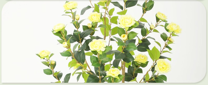 5FT Lush Artificial Yellow Camellia Tree Outdoor 2 Pack, 60inch Faux Camellia gallery