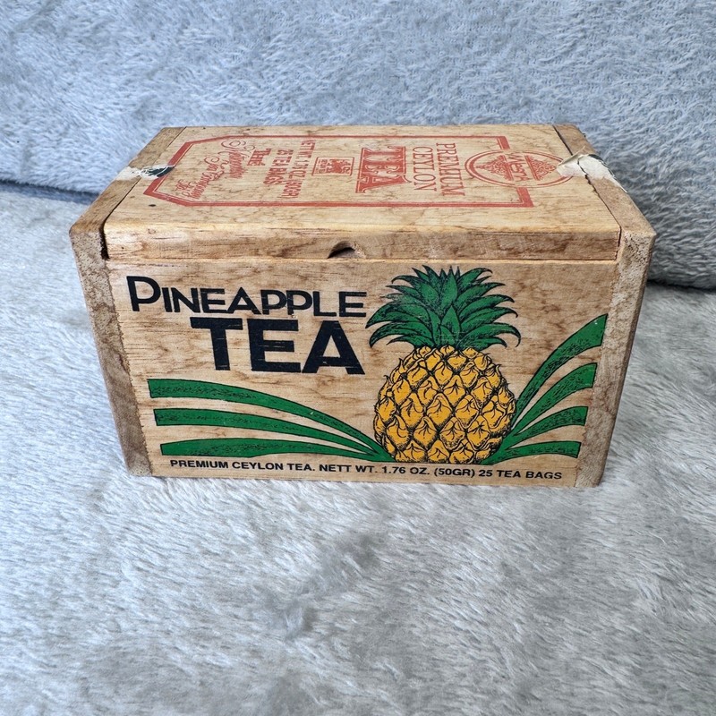 Vintage Pineapple Tea Wooden Box Ceylon Tea Metropolitan Tea Advertising