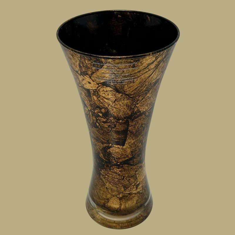 Chris Madden Home Collection 11” Glass Vase Made In Romania Hand Finished Italy gallery