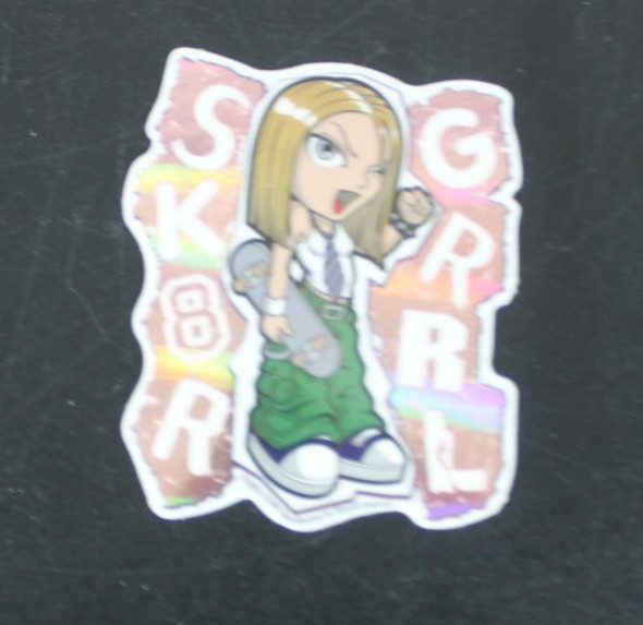 Sk8r Grrl 2003 Y2K ODM Brand Imports Prism Holo Girl Power Vending Sticker gallery