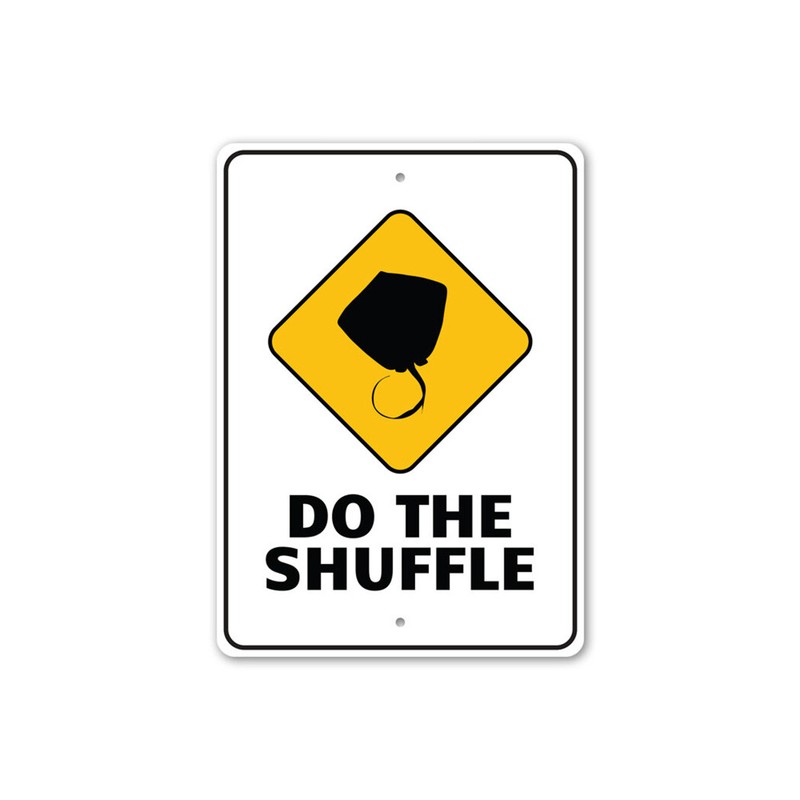 Do The Shuffle, Marine Life Sign, Beach House Decor, Stingray Aluminum Sign