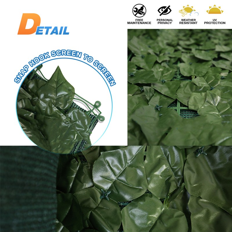 39in Artificial Faux Ivy Leaf Privacy Fence Screen Roll Home Yard Decor Hedge gallery