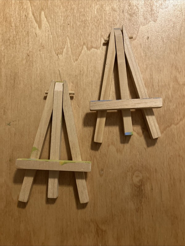 Lot Of 2 Wooden 5" Mini Folding Artist Easels gallery