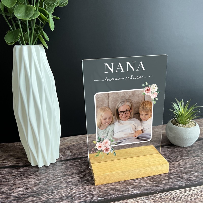 Personalized Wooden Plaque Flowers Grandma Nana Granny Mother’s Day Gift