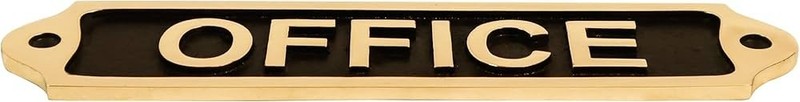Office -No Soliciting Sign – Solid Brass Door Plaque, Black Finish gallery