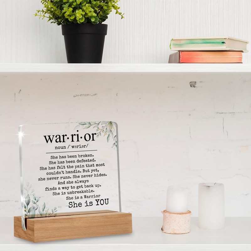 Inspirational Cancer Survivor Gifts for Women Mom, 4 x 4 inches, Worrior gallery