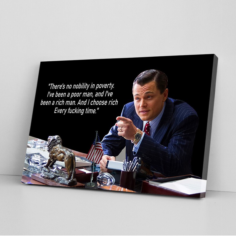Wolf of Wall Street Framed Canvas Movie Poster Motivational Leonardo DiCaprio gallery