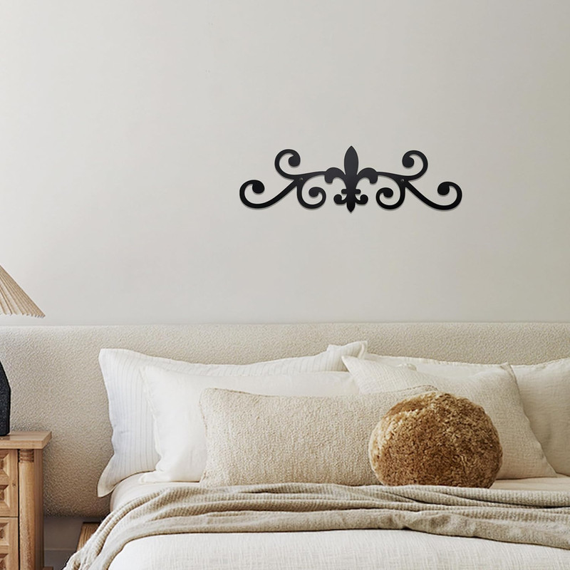 Rustic Metal Scroll Wall Art Small Black Iron Decorative Wall Sculpture for Home gallery