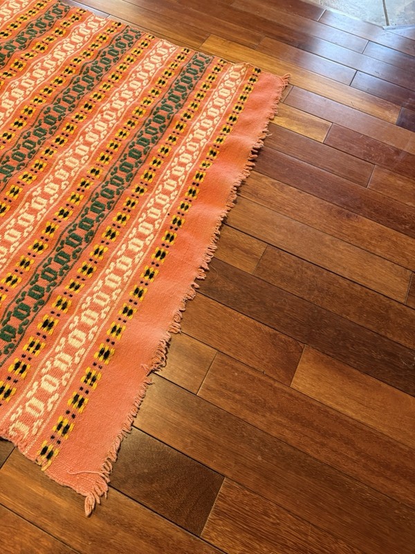 Hand Woven Wool Turkish Kilim Throw Blanket Tapestry Wall Hanging Textile 74x43 gallery