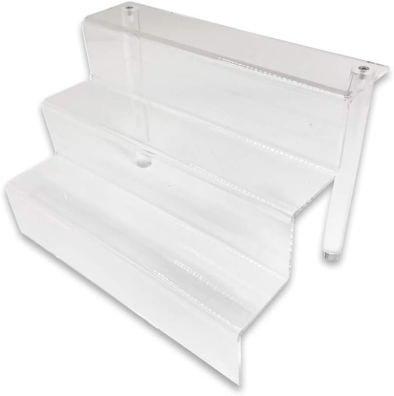 888 Display® Three-Tier Acrylic Step Display Ultra Clear and Versatile Risers (9